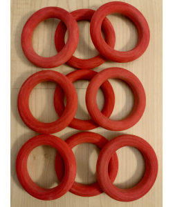 Parrot-Supplies Red Coloured Wood Hoops Parrot Toy Making Parts Pack of 9